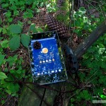 Tablet in forest
